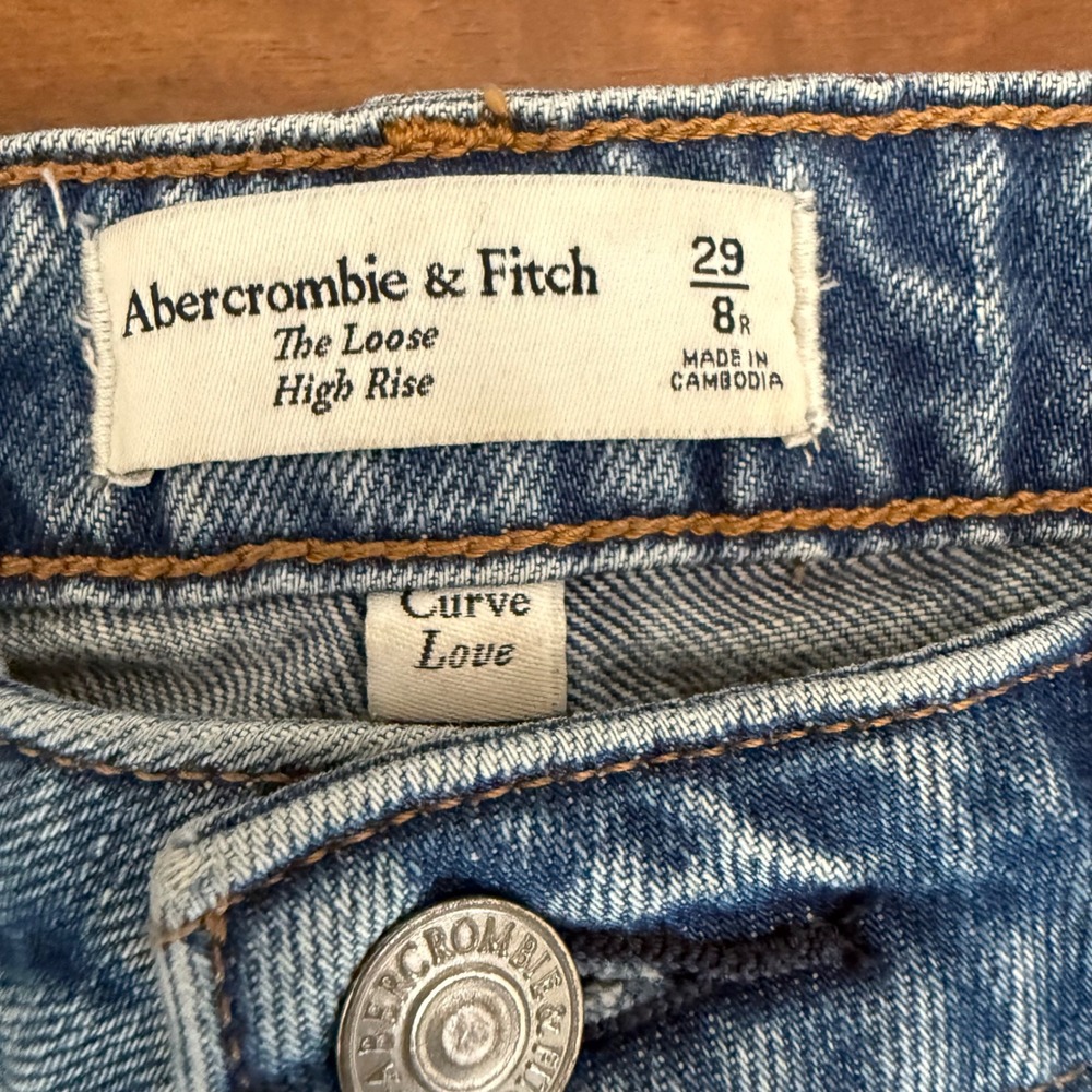 Abercrombie & Fitch The Loose High Rise Jeans Womens 29/8R Curve Love Wide Leg - Picture 3 of 9